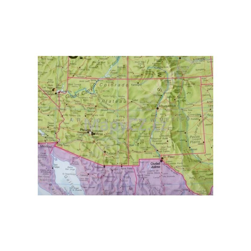 Severní Amerika Nástěnná Mapa 100 X 120 Cm Lamino Lišty NÁstĚnnÉ Mapy Mapyczcz 6211